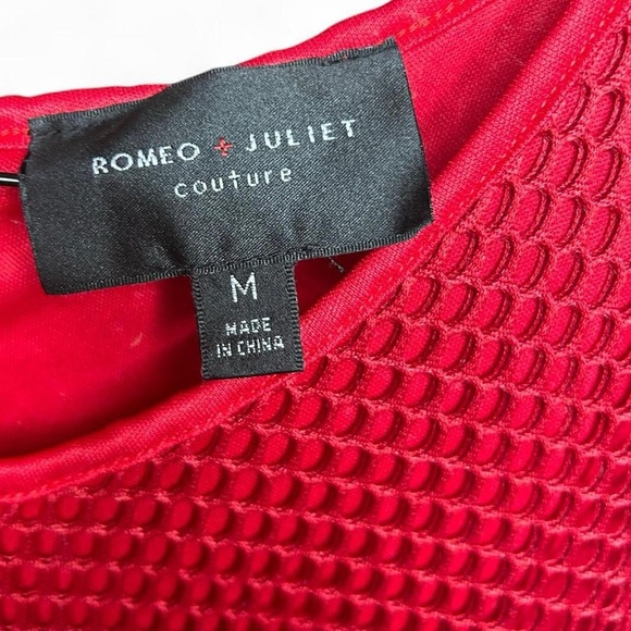 Romeo + Juliet Couture Red Sleeveless Mesh Skater Dress Size M ❤️ - Picture 4 of 9